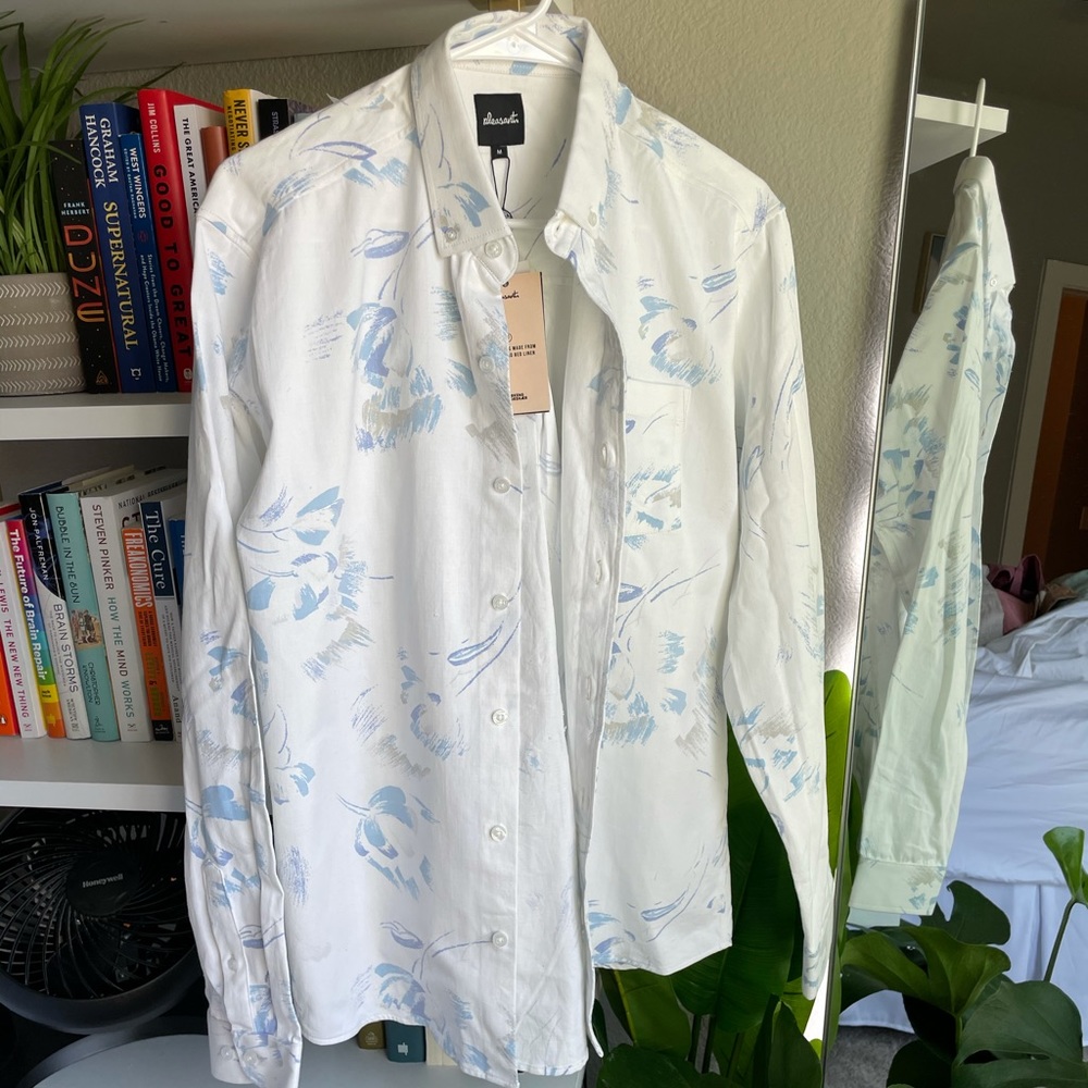 Pleasant Upcycled Print Button-Down Shirt